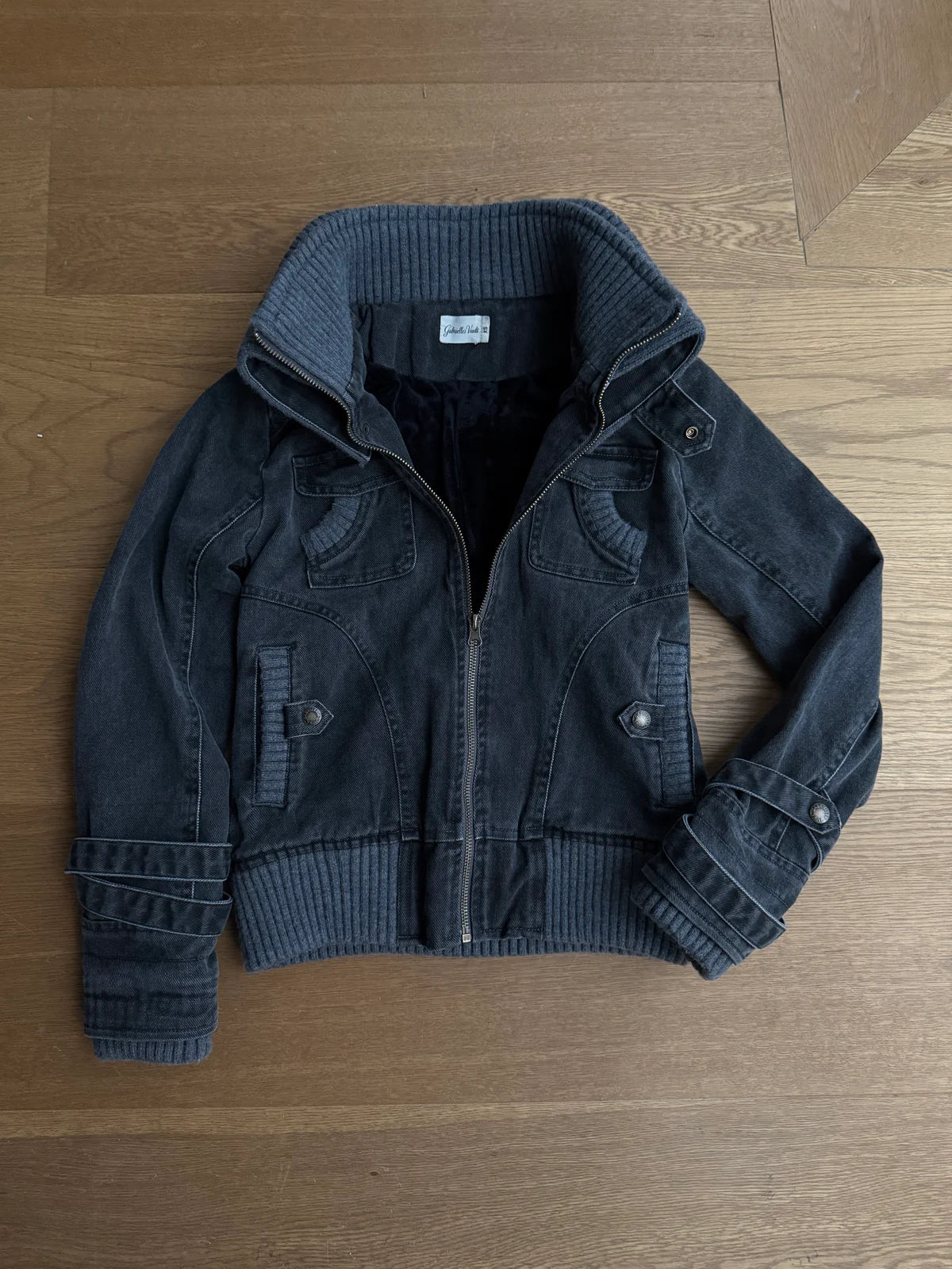 2000s Ribbed collar cargo jacket