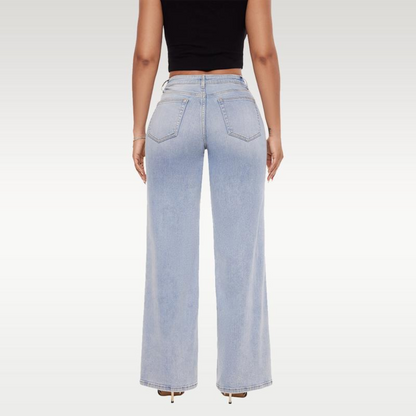 Mid-Low Rise Stretch Wide-Leg Baggy Jeans