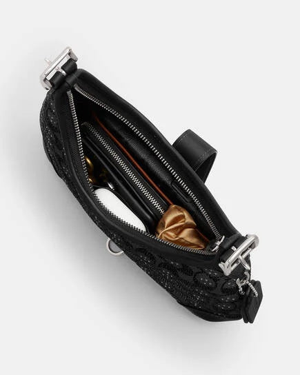 Crystal Signature Black Hamptons Hobo Bag