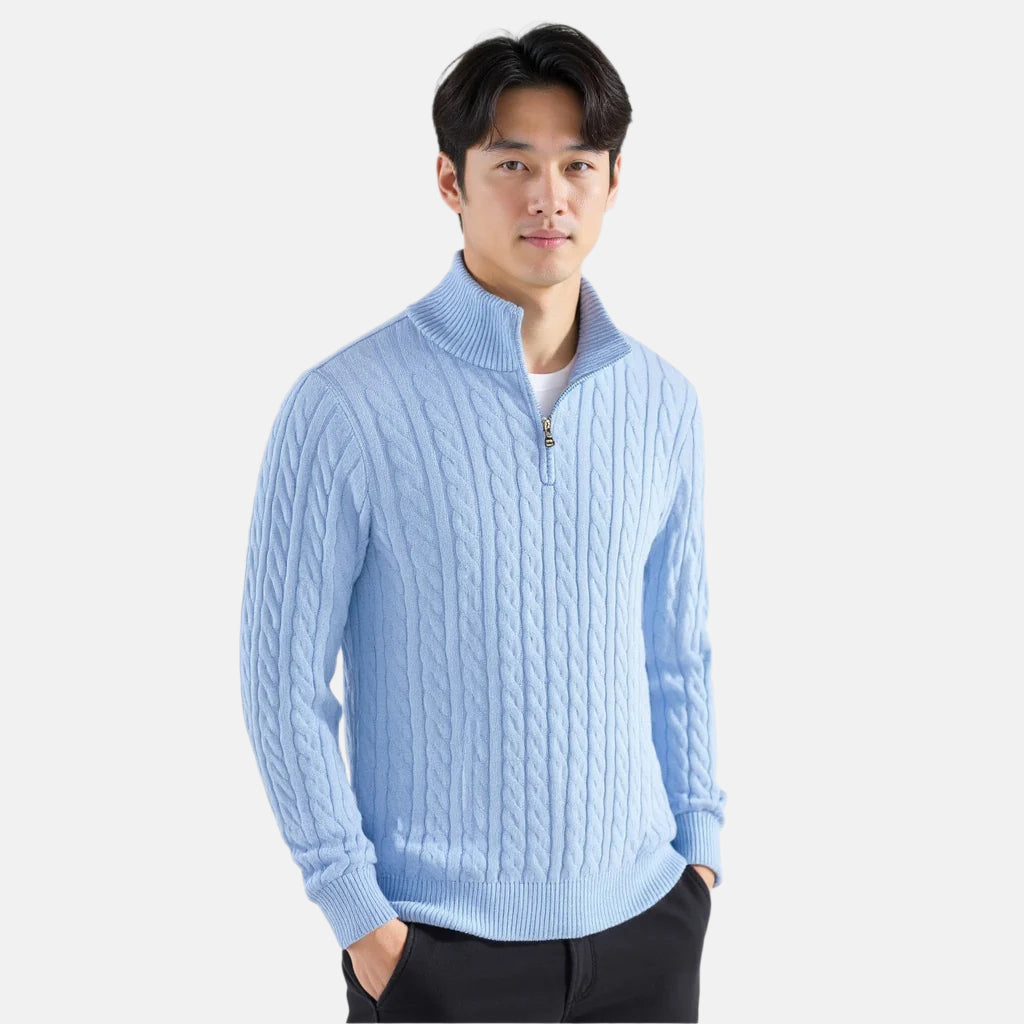 Cable Knit Half-Zip Sweater