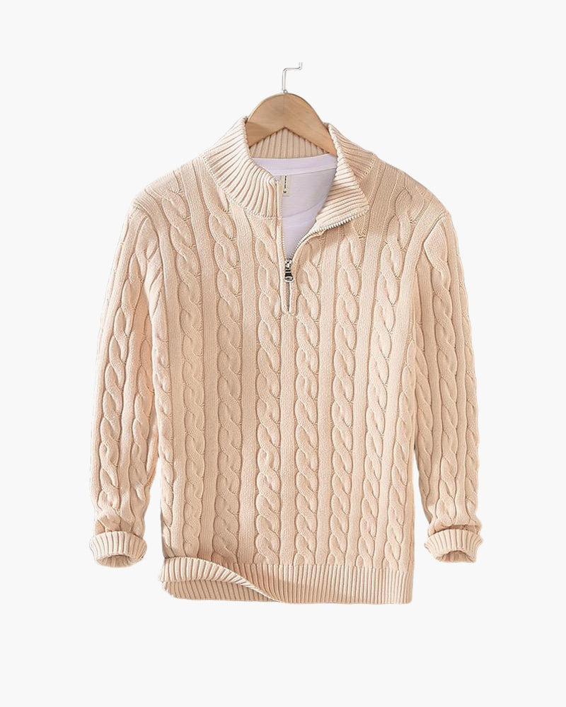 Cable Knit Half-Zip Sweater