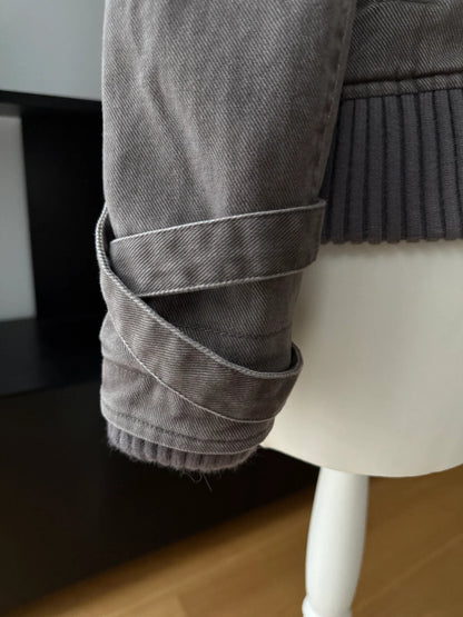 2000s Ribbed collar cargo jacket