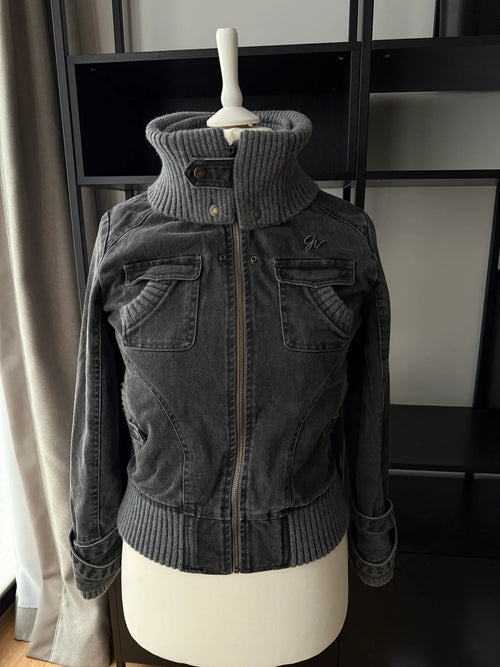 2000s Ribbed collar cargo jacket