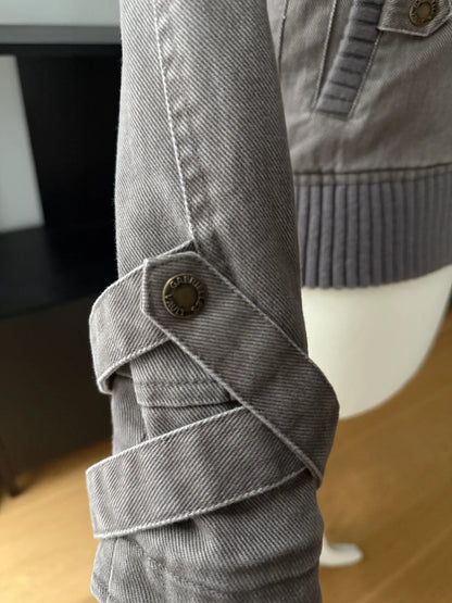 2000s Ribbed collar cargo jacket