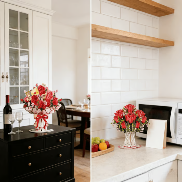 Forever-Blooming 3D Flower Pop-Up Card– Personalized Love Message & Everlasting Bloom