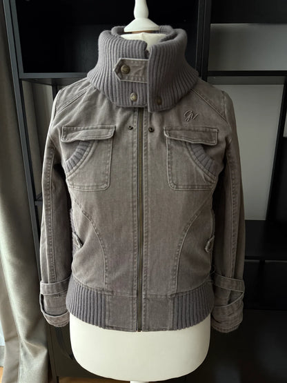 2000s Ribbed collar cargo jacket