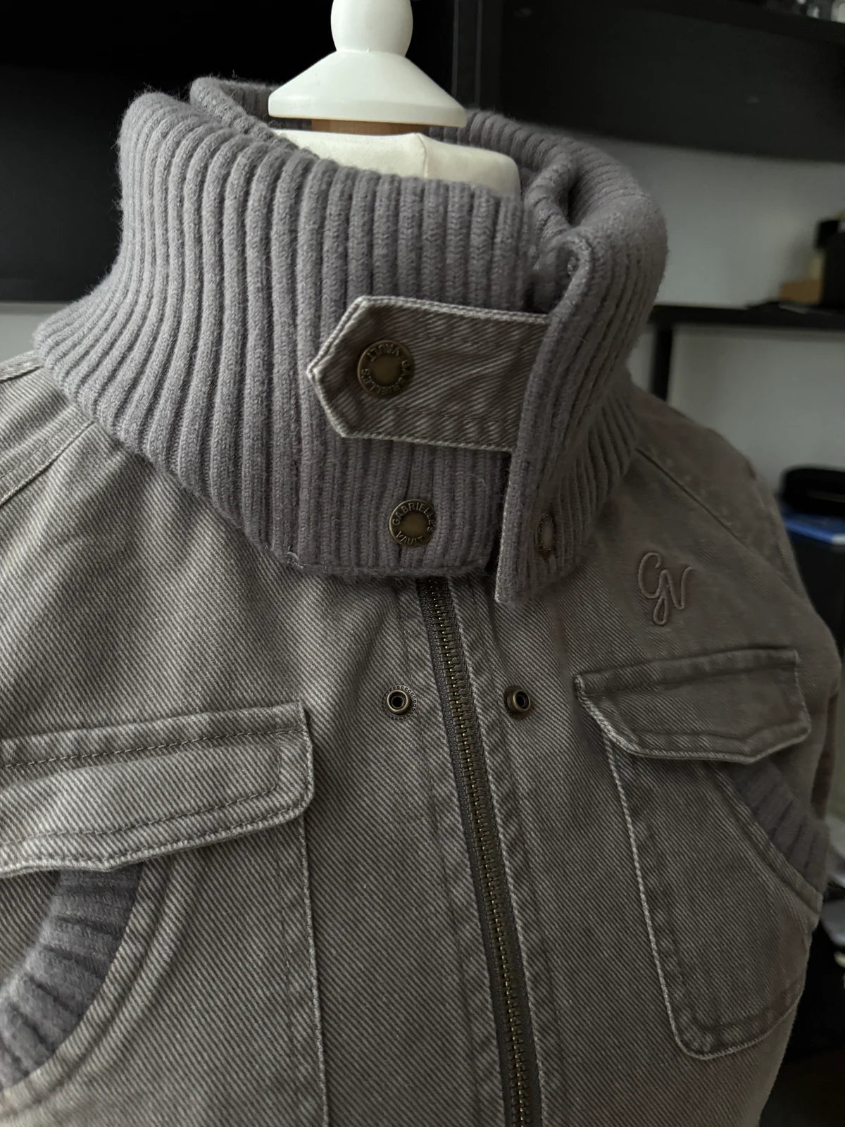 2000s Ribbed collar cargo jacket