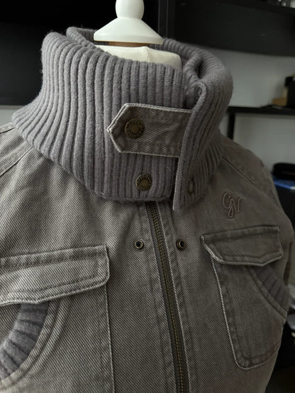 2000s Ribbed collar cargo jacket