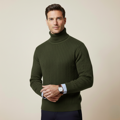 Classic Ribbed Turtleneck for Men — Elegant Winter Knit