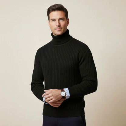 Classic Ribbed Turtleneck for Men — Elegant Winter Knit