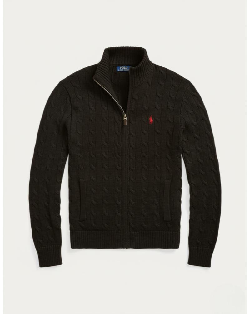 Cable Knit Full Zip Jumper