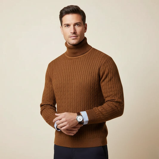 Classic Ribbed Turtleneck for Men — Elegant Winter Knit