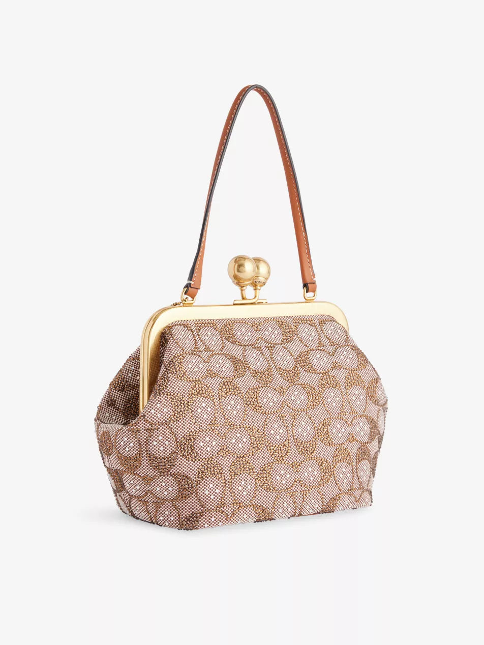 Kisslock Frame Bag 16 In Crystal Signature Jacquard