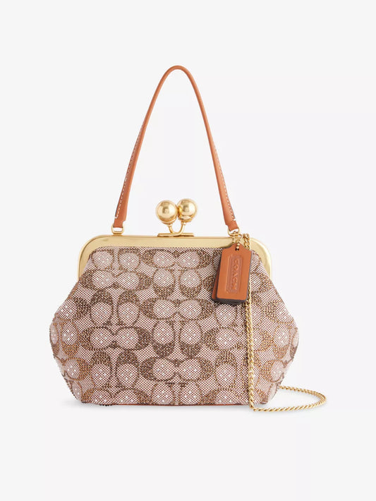 Kisslock Frame Bag 16 In Crystal Signature Jacquard