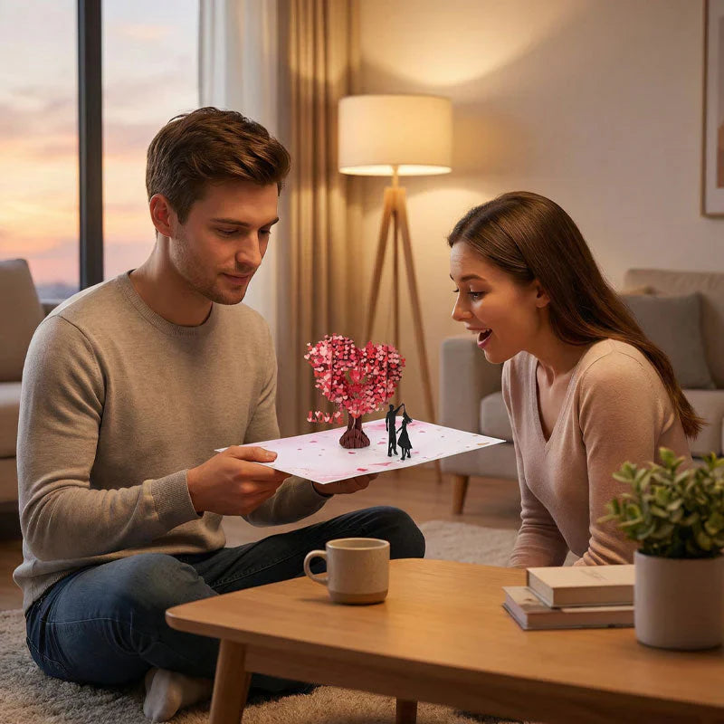 Forever-Blooming 3D Flower Pop-Up Card– Personalized Love Message & Everlasting Bloom