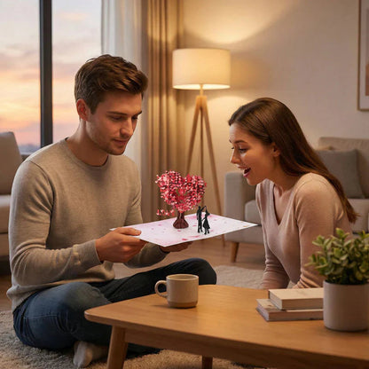 Forever-Blooming 3D Flower Pop-Up Card– Personalized Love Message & Everlasting Bloom