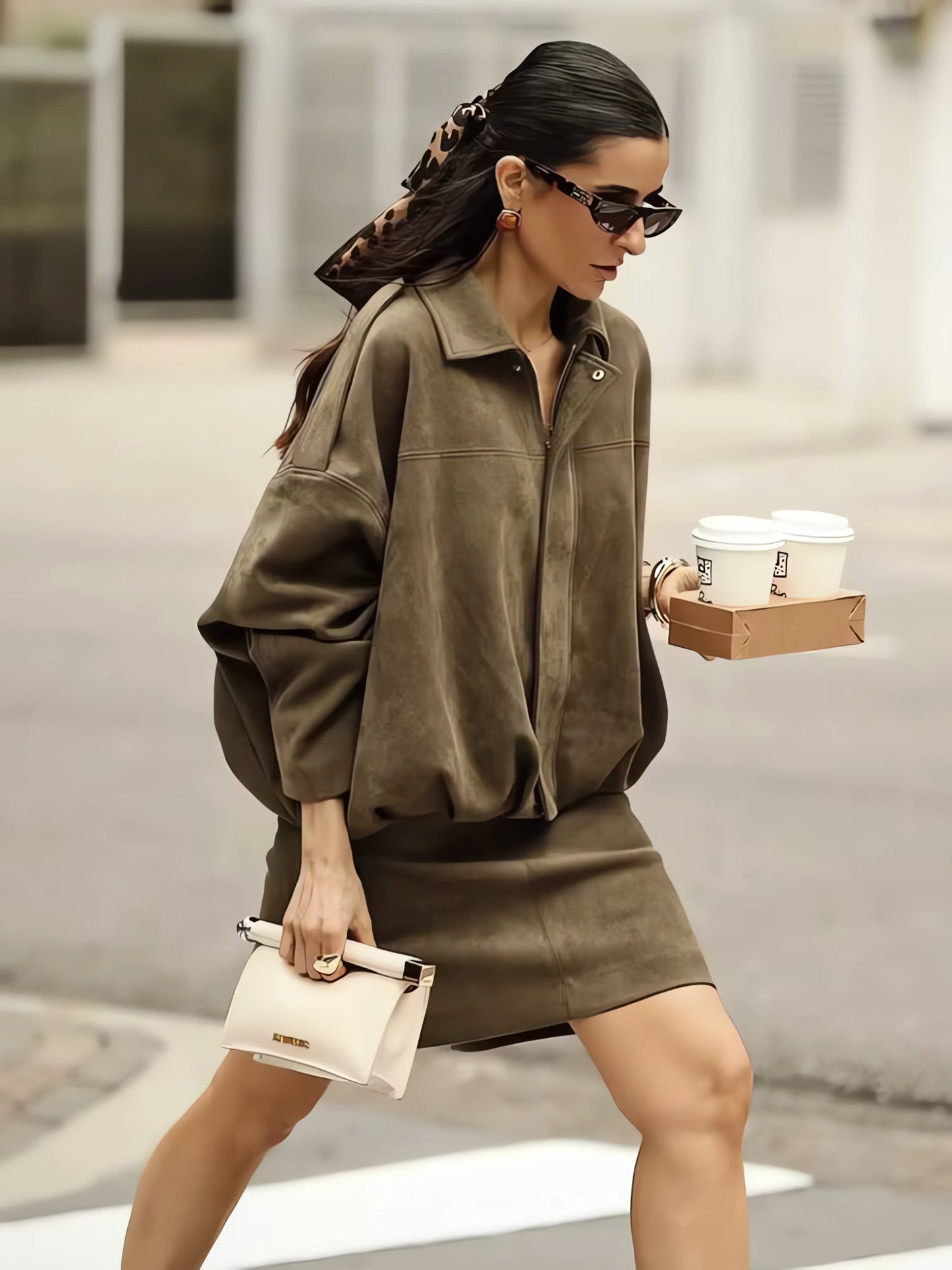 Vintage Women Oversize Bomber Jacket