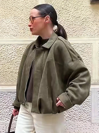 Vintage Women Oversize Bomber Jacket