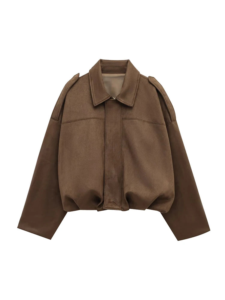 Vintage Women Oversize Bomber Jacket