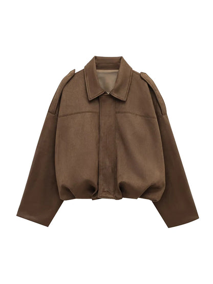 Vintage Women Oversize Bomber Jacket