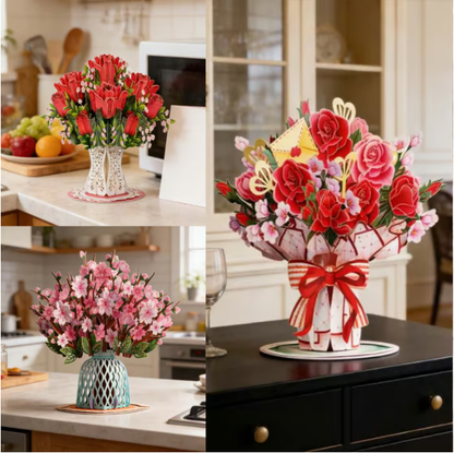 Forever-Blooming 3D Flower Pop-Up Card– Personalized Love Message & Everlasting Bloom