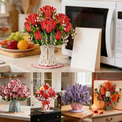 Forever-Blooming 3D Flower Pop-Up Card– Personalized Love Message & Everlasting Bloom