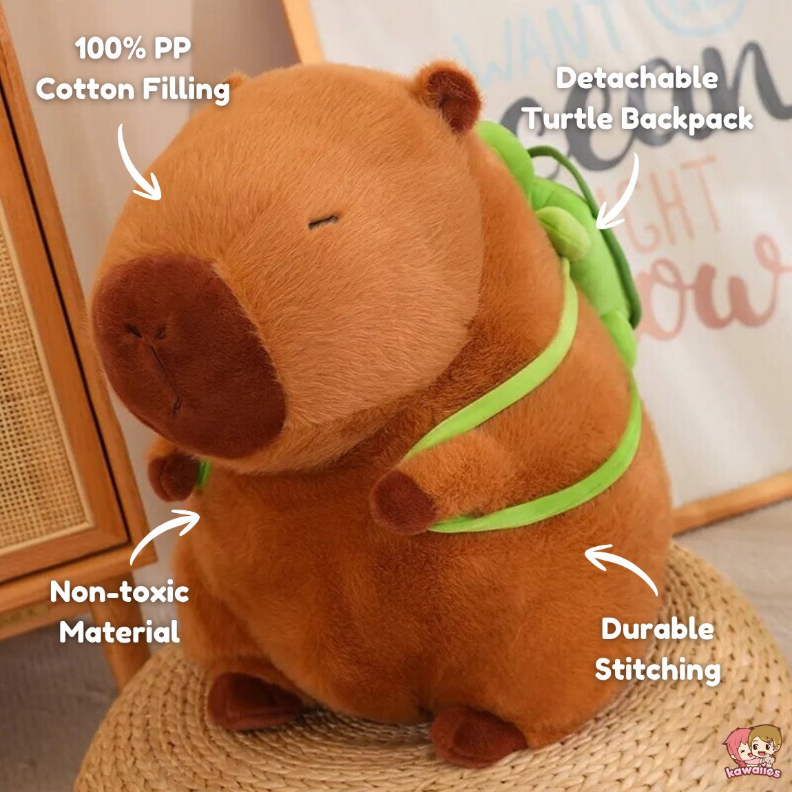 The Adorable Capybara Turtle Back Pack Plushies