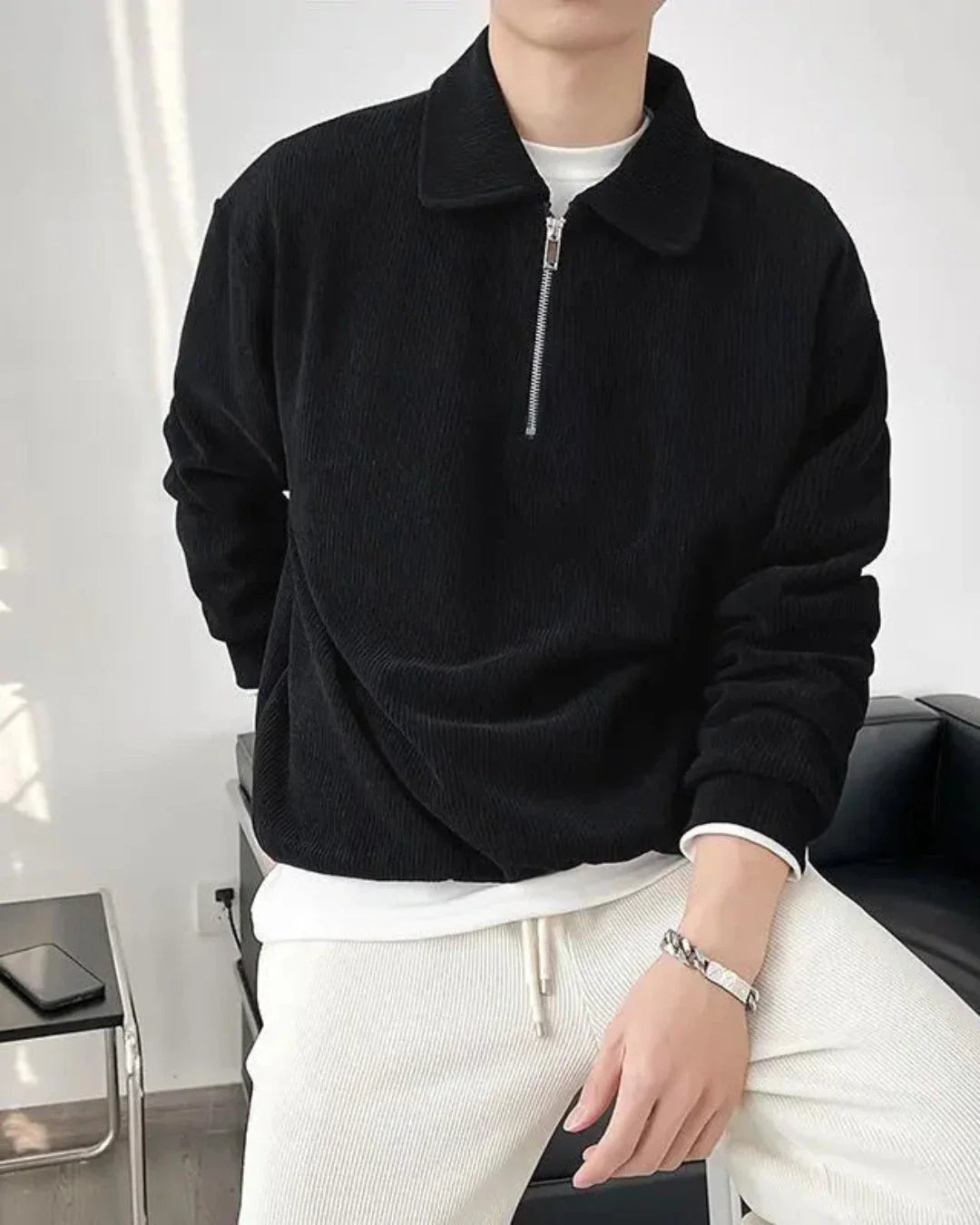 Old Money Men's Zip-Up Sweater - Christian Sweater