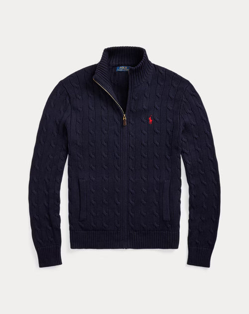 Cable Knit Full Zip Jumper
