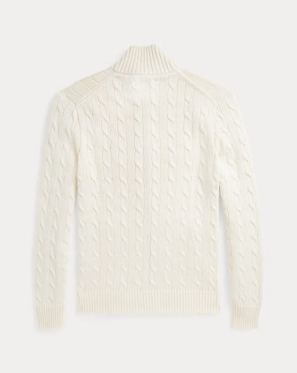 Cable Knit Full Zip Jumper